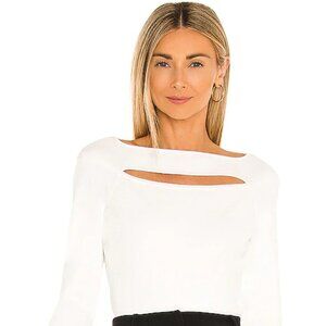 Milly Cutout Long Sleeve Blouse White Medium